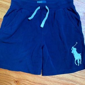 POLO RALPH LAUREN navy shorts with white embroidered print size 6
